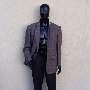 OAKTON II (TAIWAN) MEN'S VINTAGE aPURE WOOL LUXURY TWEED (2) BUTTON BLAZER